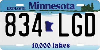 MN license plate 834LGD