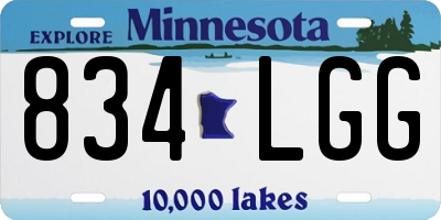 MN license plate 834LGG