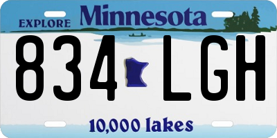 MN license plate 834LGH