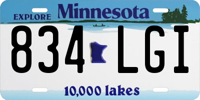 MN license plate 834LGI
