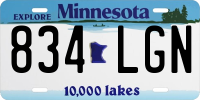MN license plate 834LGN