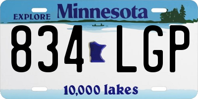 MN license plate 834LGP