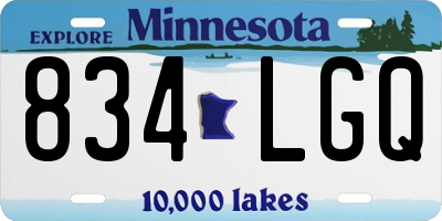 MN license plate 834LGQ