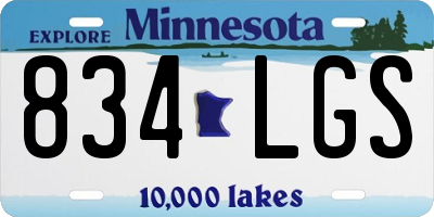 MN license plate 834LGS
