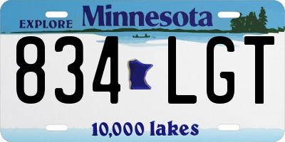 MN license plate 834LGT