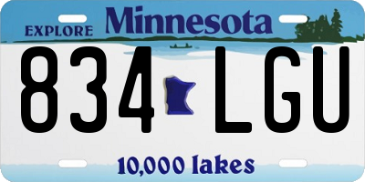 MN license plate 834LGU
