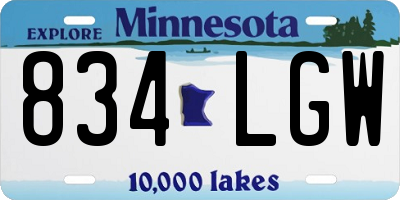 MN license plate 834LGW