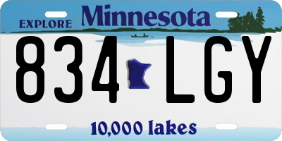 MN license plate 834LGY