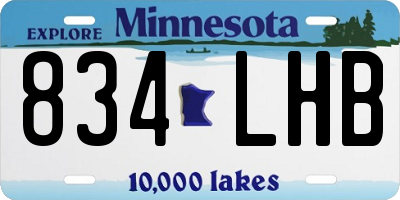 MN license plate 834LHB