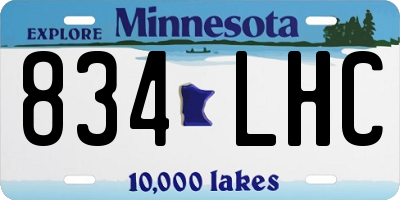 MN license plate 834LHC