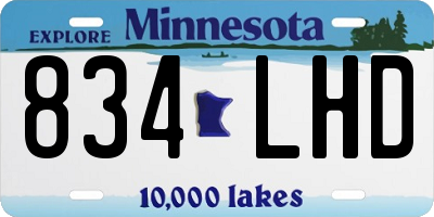 MN license plate 834LHD