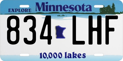 MN license plate 834LHF
