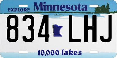 MN license plate 834LHJ