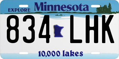 MN license plate 834LHK