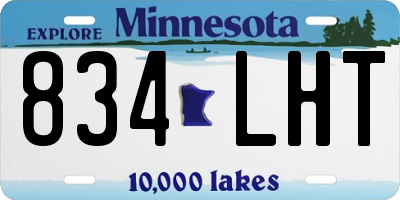 MN license plate 834LHT