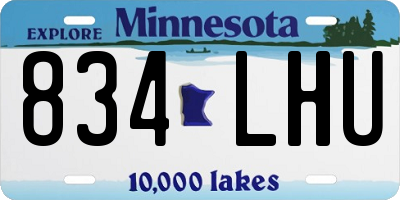 MN license plate 834LHU