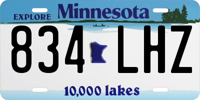 MN license plate 834LHZ