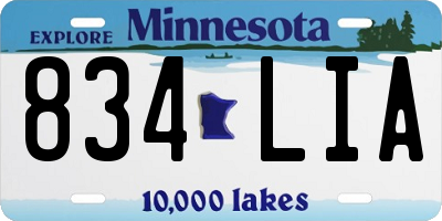 MN license plate 834LIA