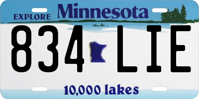 MN license plate 834LIE