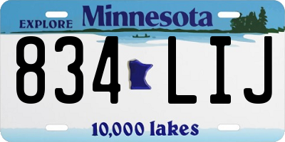 MN license plate 834LIJ