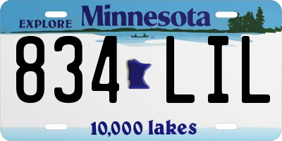 MN license plate 834LIL