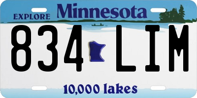 MN license plate 834LIM