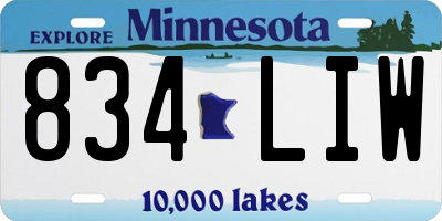 MN license plate 834LIW