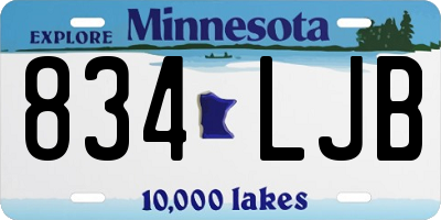 MN license plate 834LJB