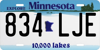 MN license plate 834LJE