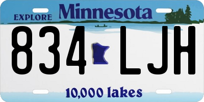 MN license plate 834LJH