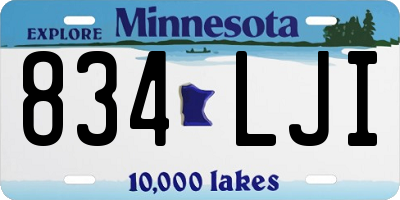 MN license plate 834LJI