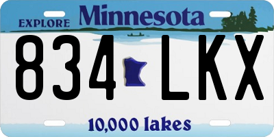 MN license plate 834LKX