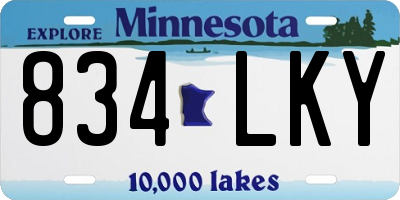 MN license plate 834LKY