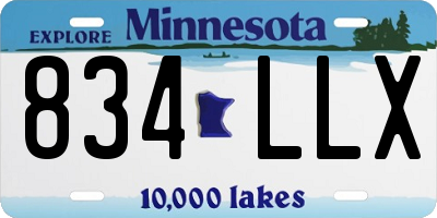 MN license plate 834LLX