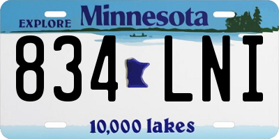MN license plate 834LNI