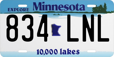 MN license plate 834LNL