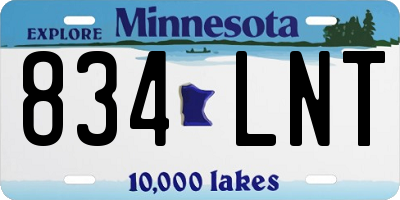MN license plate 834LNT