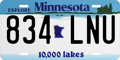 MN license plate 834LNU