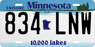 MN license plate 834LNW