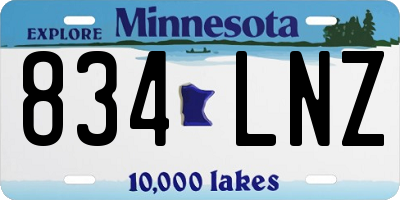 MN license plate 834LNZ