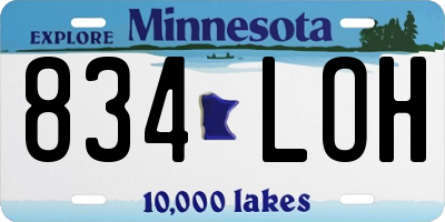 MN license plate 834LOH