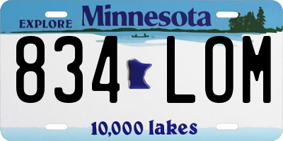 MN license plate 834LOM