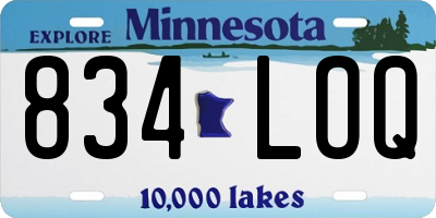 MN license plate 834LOQ