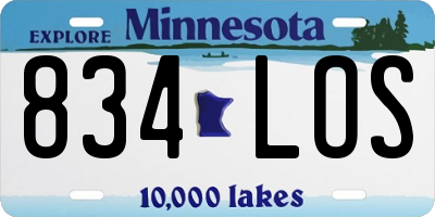 MN license plate 834LOS
