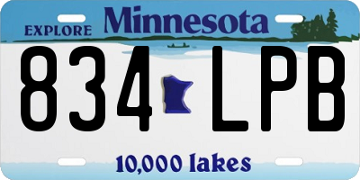 MN license plate 834LPB