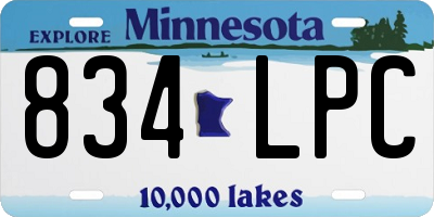 MN license plate 834LPC