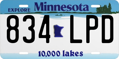 MN license plate 834LPD