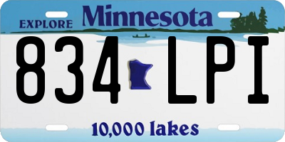 MN license plate 834LPI