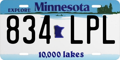 MN license plate 834LPL