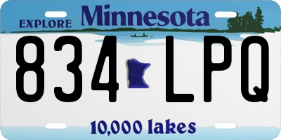 MN license plate 834LPQ